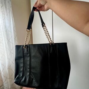 Primark tote bag with a snakeskin-texture panel and gold chain straps